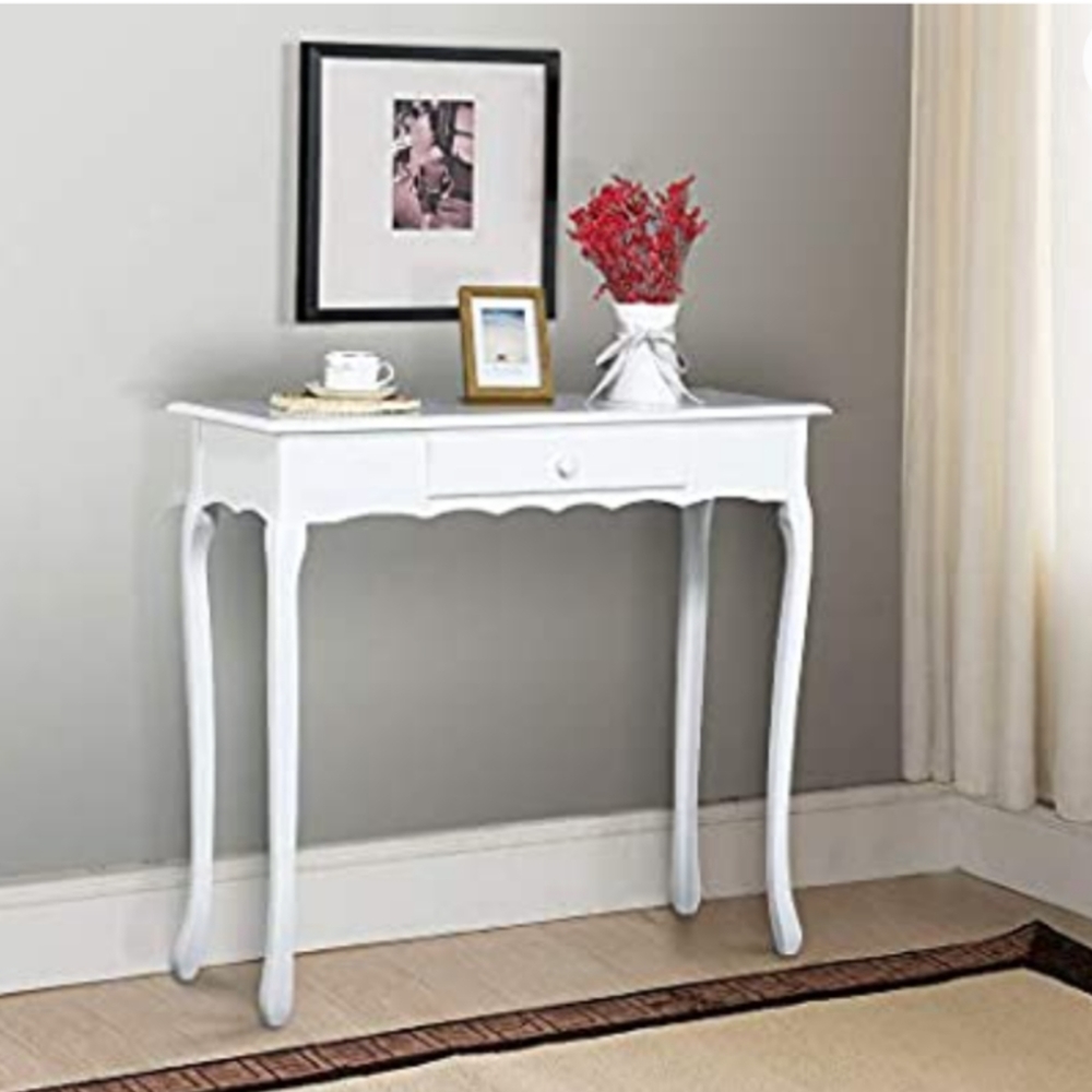 White entryway table-very versatile